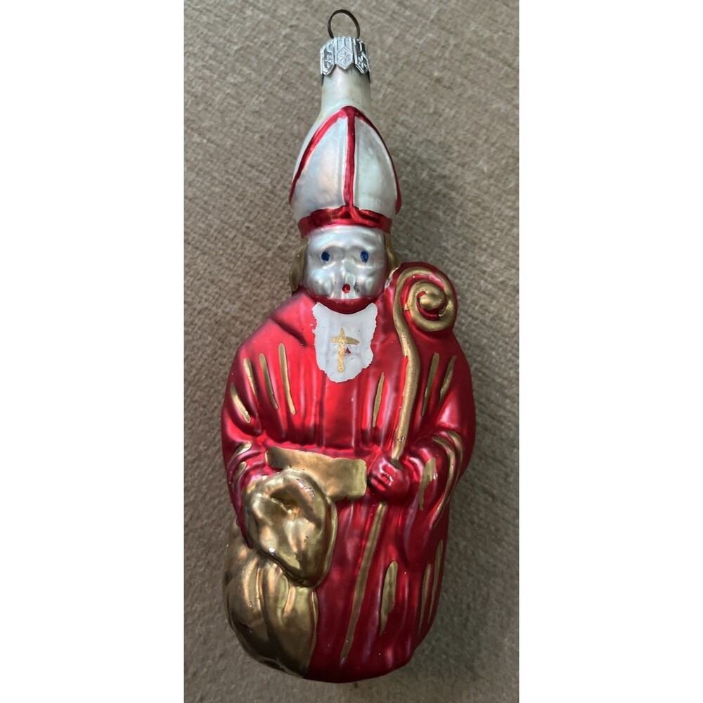 Whitehurst Ornament St Nicholas Figural Glass Traditional European Hand Blown